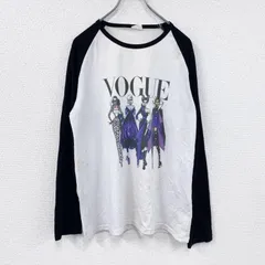 古着 used　Laiwang　VOGUE　長袖Tシャツ/ロンT　ラグランT　白　ホワイト　XLサイズ