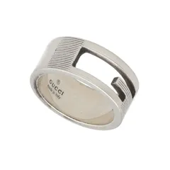 美品 GUCCI グッチ リング ブランテッドG ワイド シルバー 24 925 GUCCI（グッチ） 指輪 メンズ レディース リング ブランデッド Gリング