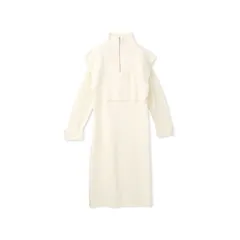 MN6 Droite lautreamont ドロワットロートレアモン ハーフジップベストレイヤードワンピース 手洗い可能 オフホワイト S レディース 1サイズ