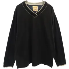 Karl Helmut カールヘルム 長袖 Vネック Tシャツ M ブラック ロンT メンズ 古着