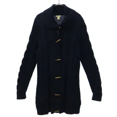 L.L.Bean エルエルビーン アウトドア 長袖 ロング コットン ニットカーディガン L ネイビー レディース 古着