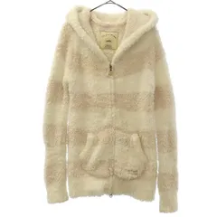 gelato pique ジェラートピケ ボーダー 長袖 ルームウェア F ホワイト系 ジップパーカー レディース 古着