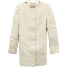 Banana Republic バナナリパブリック ノーカラーコート M ホワイト レディース 古着