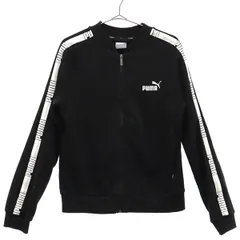 PUMA プーマ プリント スウェット トラックジャケット L ブラック レディース 古着