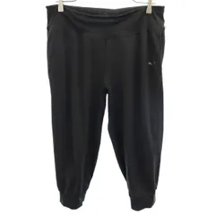 PUMA プーマ ロゴプリント トレーニング クロップドパンツ XL ブラック レディース 古着