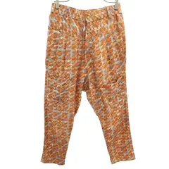 mercibeaucoup. メルシーボークー リネンブレンド 総柄 サルエルパンツ 1 オレンジ系 レディース 古着