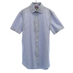 未使用 Victorinox ビクトリノックス 総柄 半袖 シャツ XS ブルー系 メンズ 古着