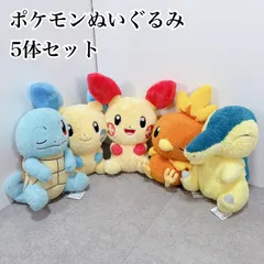 ポケモン ぬいぐるみ 5点まとめ売り セット ゼニガメ ピチュー マイナン プラスル アチャモ ヒノアラシ 全てタグ付き Pokémon キャラクター グッズ