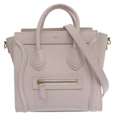 セリーヌ CELINE ラゲージ ナノショッパー 2WAY ハンドバッグ ショルダーバッグ レザー ライトピンク 中古 新入荷 OB2658