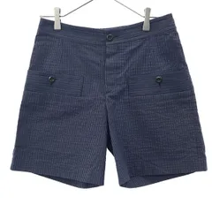 A.P.C. アーペーセー ストライプ ショートパンツ 34 ネイビー ボタンフライ レディース 古着のサムネイル