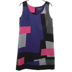 Diagram ダイアグラム 総柄 ノースリーブ ワンピース 36 ブルー系 レディース 古着