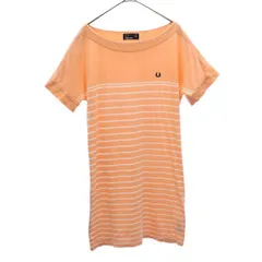 FRED PERRY フレッドペリー ボーダー 半袖 ワンピース 4 ピンク系 レディース 古着