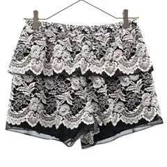 未使用 ANNA SUI アナスイ USA製 レース ショートパンツ 4 ブラック レディース 古着