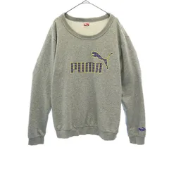 PUMA プーマ ロゴプリント 長袖 スウェット トレーナー XL グレー メンズ 古着