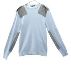 theory セオリー ウールブレンド 切替 長袖 ニット 38 ブルー セーター レディース 古着