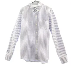 The DUFFER of ST.GEORGE ザダファーオブセントジョージ ストライプ 長袖 ボタンダウンシャツ S ブルー メンズ 古着