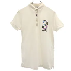 adidas アディダス ゴルフ 半袖 ポロシャツ L ホワイト系 ナンバリング レディース 古着