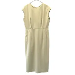 nano universe ナノユニバース ノースリーブ ワンピース 36 ベージュ レディース 古着