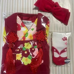 新品  椿 袴 ロンパース  七五三 女の子  3点セット  70cm