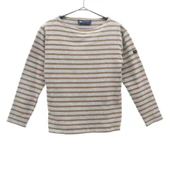 SAINT JAMES セントジェームス フランス製 ボーダー 長袖 バスクシャツ XXS グレー×ブラウン カットソー Tシャツ レディース 古着