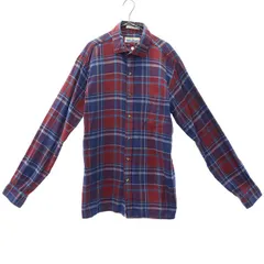 mainestream メインストリーム チェック 長袖 ネルシャツ L レッド系 メンズ 古着