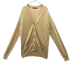 RALPH LAUREN ラルフローレン 長袖 コットン ニットカーディガン 7f ベージュ レディース 古着