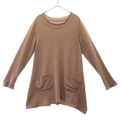 日本製 カシミヤ100％ 長袖 セーター 42 ピンク ニット レディース 古着