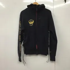 SKULLFLIGHT スカルフライト パーカー 長袖 ジップアップ フルジップ スリーブロゴ バックプリント