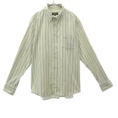 Eddie Bauer エディーバウアー ストライプ 長袖 コーデュロイ ボタンダウンシャツ L ベージュ メンズ 古着