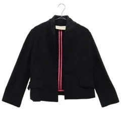 UNITED ARROWS ユナイテッドアローズ レース スタンドカラー ウールジャケット 40 ブラック レディース 古着