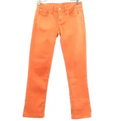 RALPH LAUREN ラルフローレン USA製 ストレート カラー デニムパンツ W25 オレンジ ストレッチ レディース 古着