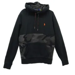 POLO RALPH LAUREN ポロラルフローレン プリント 長袖 スウェットパーカー SP ブラック メンズ 古着