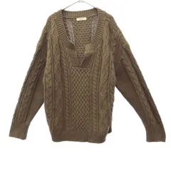 FREAK'S STORE フリークスストア ケーブル編み 長袖 セーター F ブラウン ニット レディース 古着