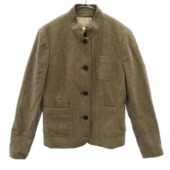 Banana Republic バナナリパブリック ヘリンボーン柄 スタンドカラー ジャケット 6 ブラウン レディース 古着