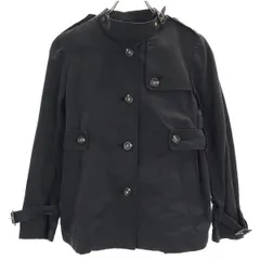 nano universe ナノユニバース ショート トレンチコート 36 ブラック ジャケット レディース 古着
