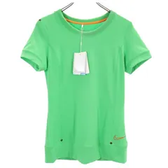 未使用 NIKE GOLF ナイキゴルフ ロゴ刺繍 ゴルフ 半袖 ハーフジップ Tシャツ M グリーン スポーツ ワンポイント レディース 古着