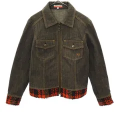 JC de CASTELBAJAC カステルバジャック 日本製 総柄 デニムジャケット 1 ブラウン ジージャン レディース 古着