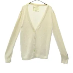 gelato pique ジェラートピケ ロゴ刺繍 長袖 スムーズィー カーディガン ルームウェア F アイボリー系 ジェラピケ レディース 古着