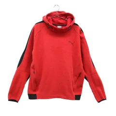 PUMA プーマ 長袖 スウェットパーカー L レッド プルオーバー トレーナー スポーツ メンズ 古着