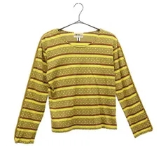 AMBELL アンベル 総柄 長袖 カットソー F イエロー 日本製 レディース 古着