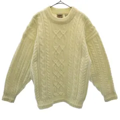 Carriage Court Sport キャリッジコートスポーツ 長袖 アラン ニット M ホワイト フィッシャーマン セーター メンズ 古着