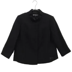 Hardy Amies ハーディエイミス ノーカラージャケット 13 ブラック Black Label レディース 古着