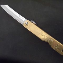 武蔵坊　弁慶が定光作　肥後守ナイフの鞘に彫金　超特価　世界初！！