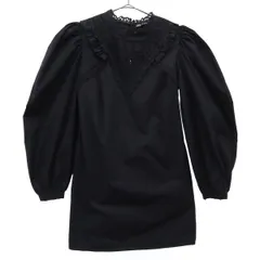 未使用 ZARA ザラ レース 5分袖 ミニワンピース XS ブラック レディース 古着