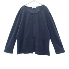 J.PRESS ジェイプレス 織柄 長袖 カーディガン ネイビー レディース 古着