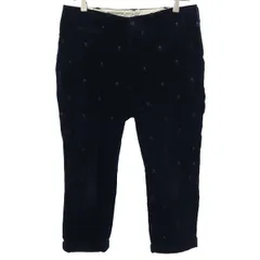 BEAUTY&YOUTH UNITED ARROWS ビューティアンドユース 刺繍 クロップド コーデュロイパンツ S ネイビー UNITED ARROWS メンズ 古着