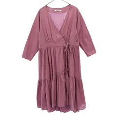 SNIDEL スナイデル 長袖 膝丈ワンピース F パープル SWFO192014 レディース 古着