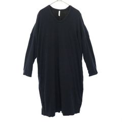 週末値下【ノーコントロールエア】ロングワンピース 七分袖 ネイビー 