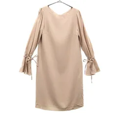 UNITED ARROWS ユナイテッドアローズ 長袖 袖リボン ワンピース M ベージュ レディース 古着