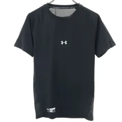 UNDER ARMOUR アンダーアーマー ロゴプリント 野球 半袖 Tシャツ XL ブラック スポーツ アンダーシャツ メンズ 古着